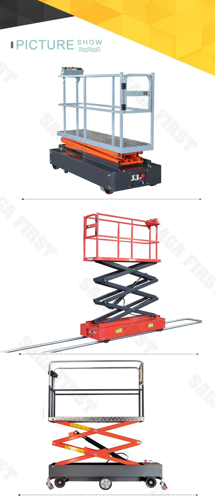 Mini Electric Scissor Lift Robot Medium Level Mobile 6m Greenhouse Harvest Trolley Order Picker