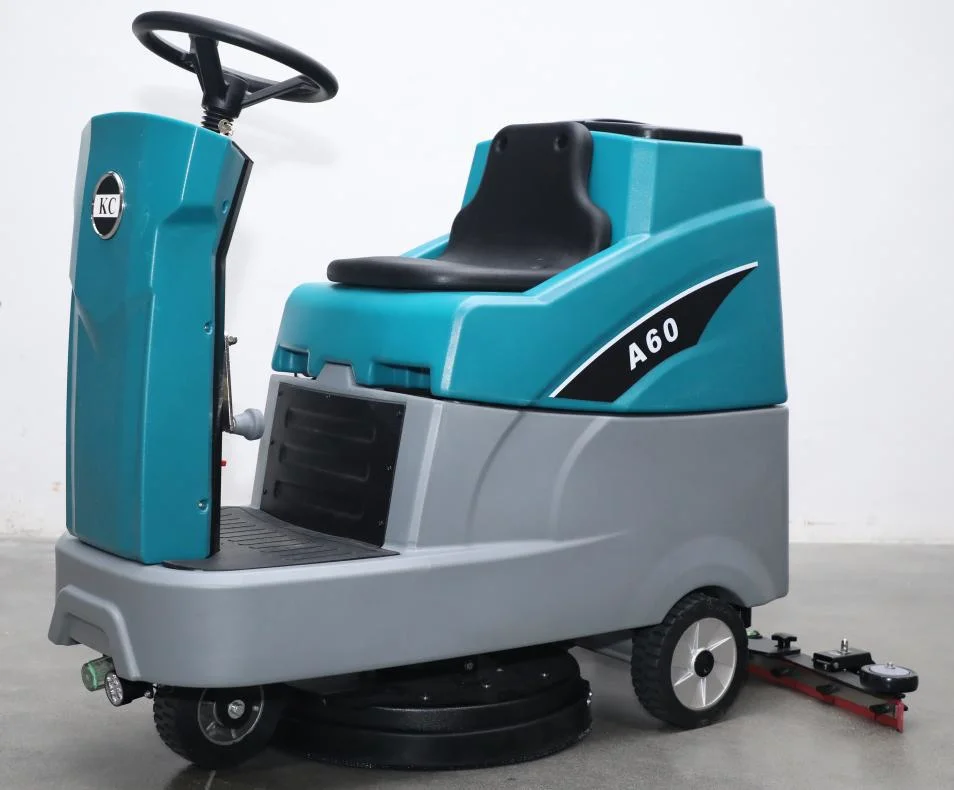 Blue Colour Mini Compact Cleaning Equipment Battery Power Commercial Ride on Floor Scrubber for Workshop Factory Warehouse