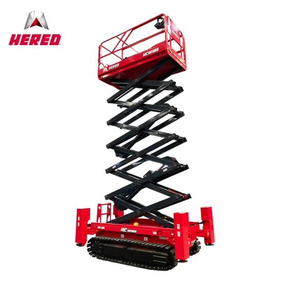 Hered 14m Crawler Scissor Lift Hydraulic Rough Terrain Aerial Work Platform