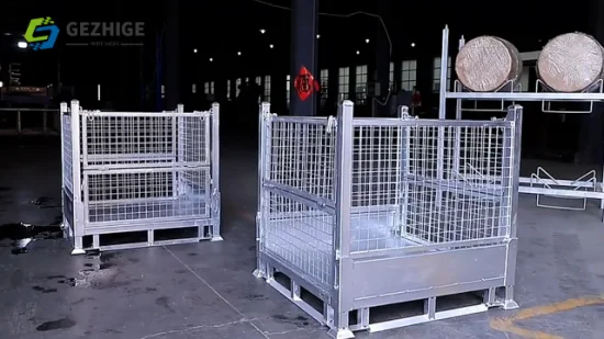 Gezhige Cage Warehouse Supermarket Trolley Storage Cage Wheel Metal Storage Equipment