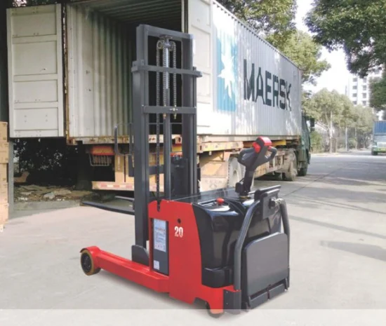 2000kg 2ton Electric Reach Stacker Truck with 24V Battery